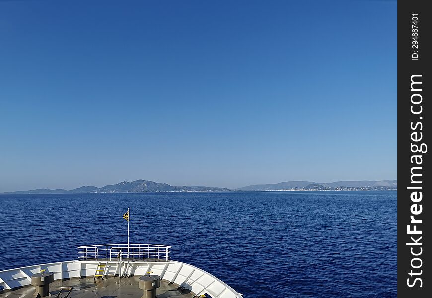 View From Ferry Over Zakynthos Island, Greece