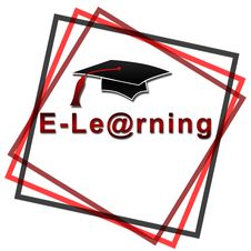 E-Learning - Red Font With Black Hat Royalty Free Stock Image