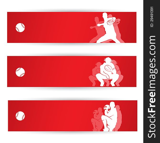 Vector illustration of baseball banners