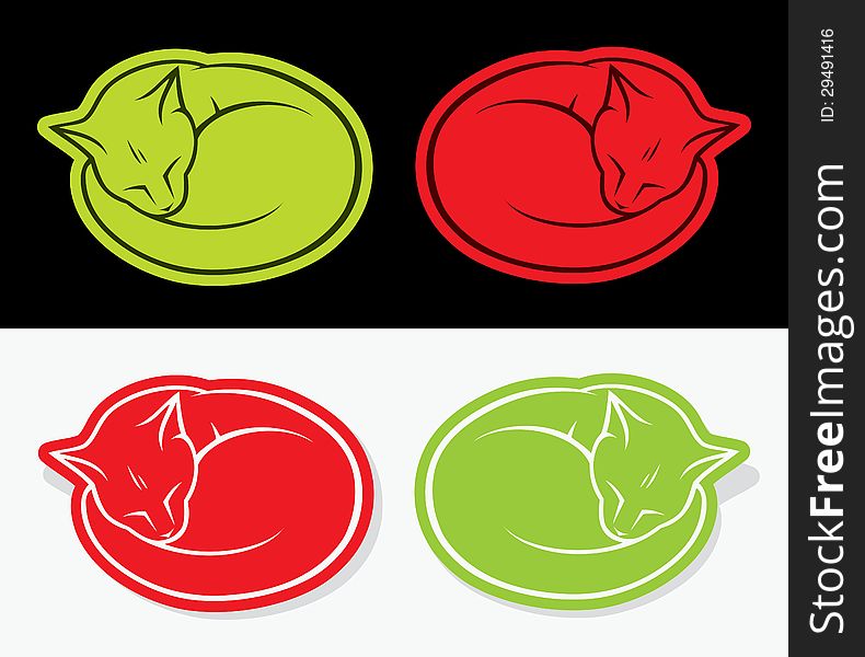Vector illustration of cat stickers