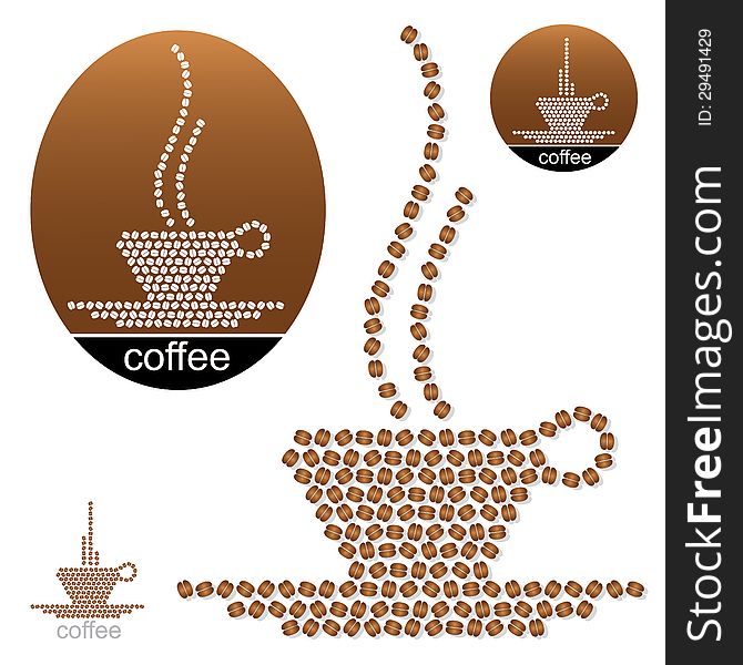 Vector illustration of coffee labels