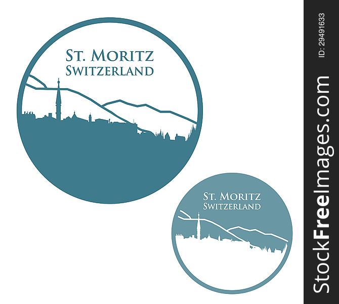 Vector illustration of St. Moritz badge