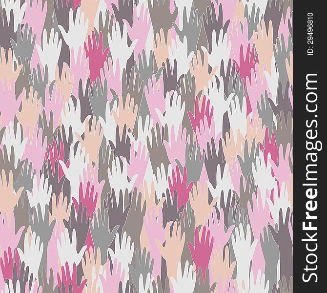 Seamless Pattern With Hands