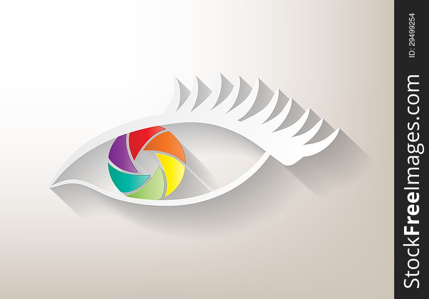 Multicolored aperture eye with big shadow