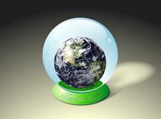 Globe Earth Inside Water Glass Ball Stock Photography Globe Earth Inside Water Glass Ball Stock Photography