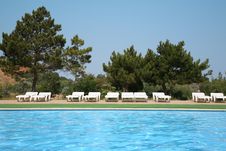 Deckchairs Near The Pool Stock Images Deckchairs Near The Pool Stock Images