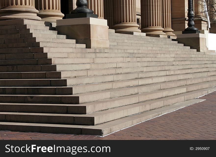 Stone Columns And Stairs, Classical Architecture, Building