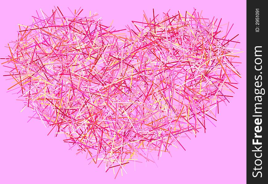 Prickly heart on a pink background