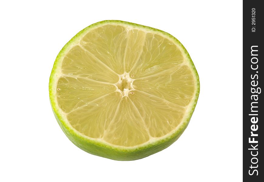 Green lime lise on the white background