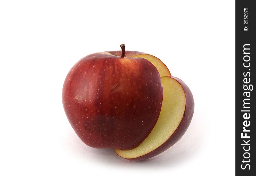 An apple variety called Red Cheaf isolated on white. An apple variety called Red Cheaf isolated on white.