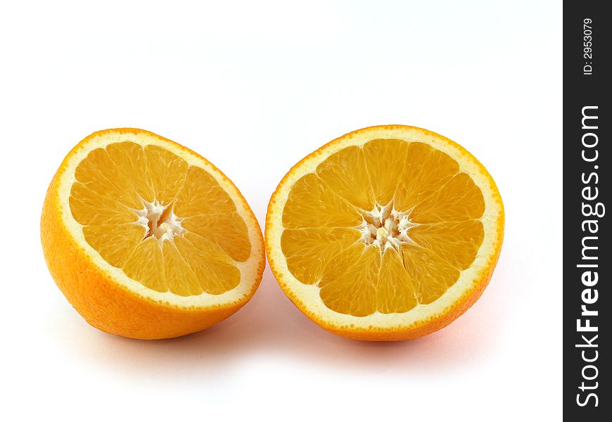 An orange solated on white background. An orange solated on white background.