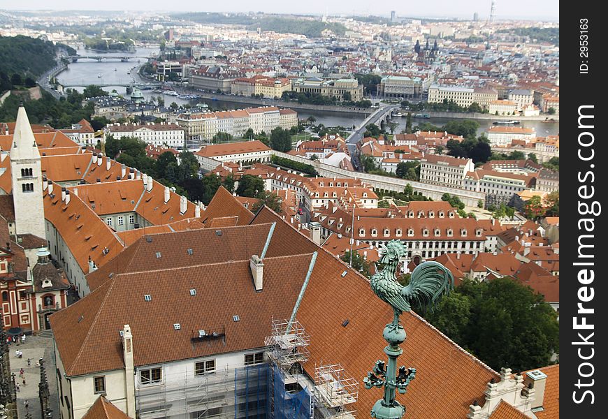 Beauty panoramic aerial view on Praha - Czech Republic