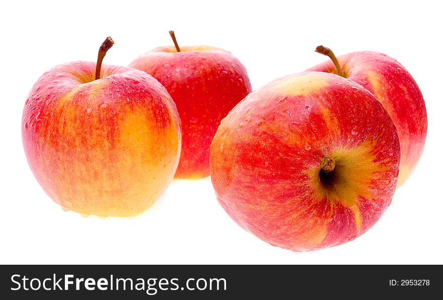 Fresh Red Apples Isolated