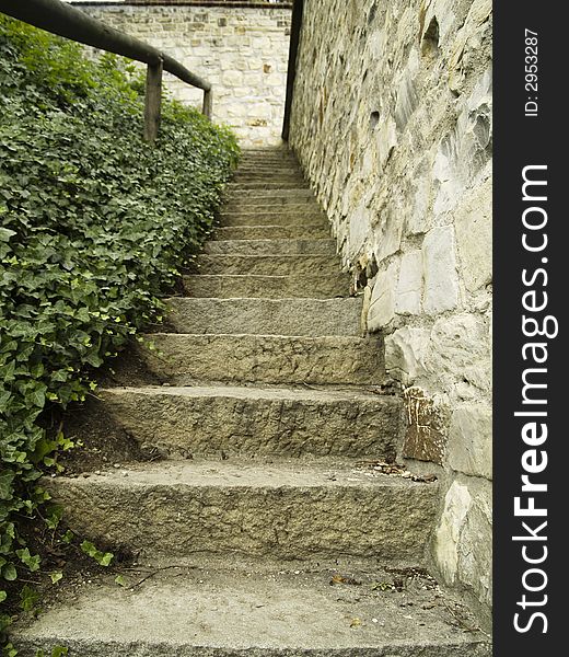 Small but beautiful and old stone stairs. Small but beautiful and old stone stairs.