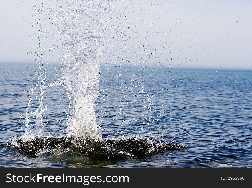 Splashes on lake Baikal