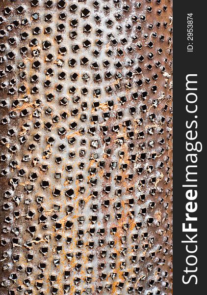 Background of retro self-made rusty grater