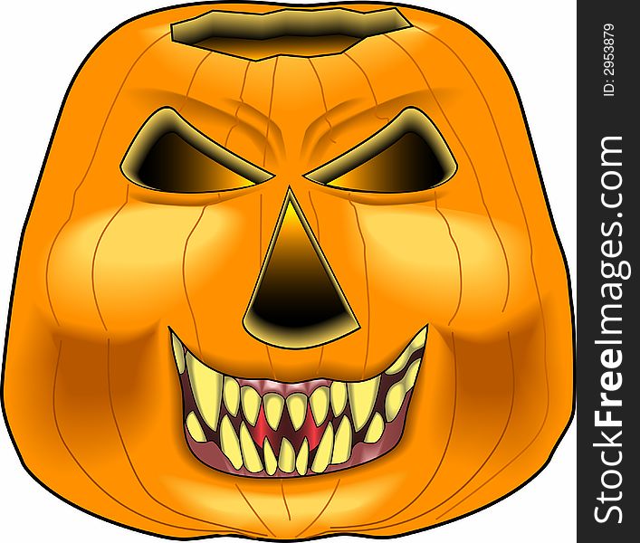 Cartoon graphic depicting a Halloween Jack-O-Lantern. Cartoon graphic depicting a Halloween Jack-O-Lantern