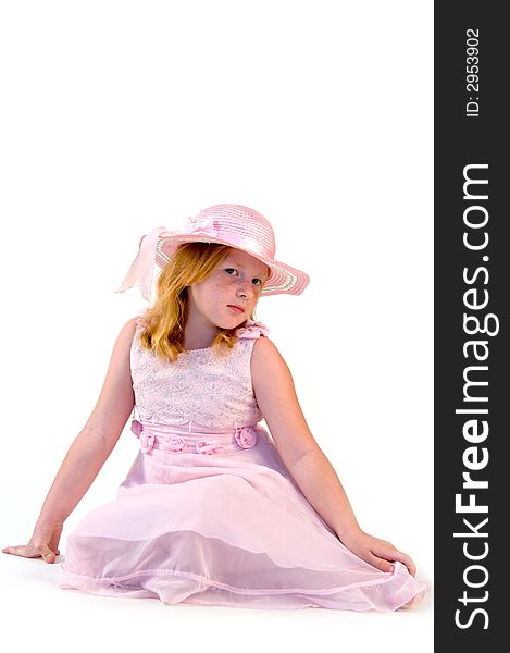 Girl dressed in a pink dress. Girl dressed in a pink dress