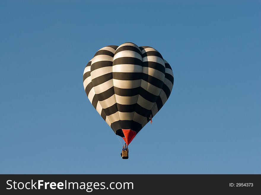 Stripey hot air balloon