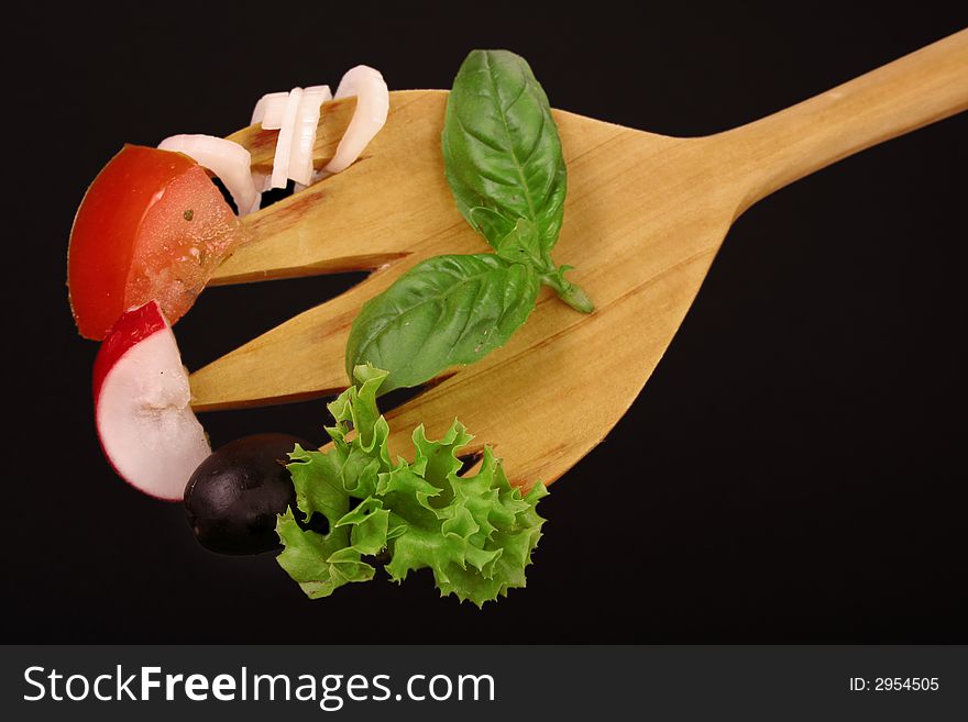 Fresh summer salad and tomato. Fresh summer salad and tomato