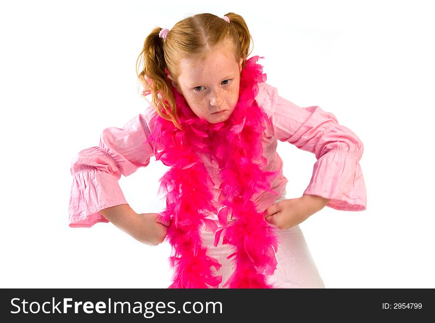 Young girl in body  building position. Young girl in body  building position