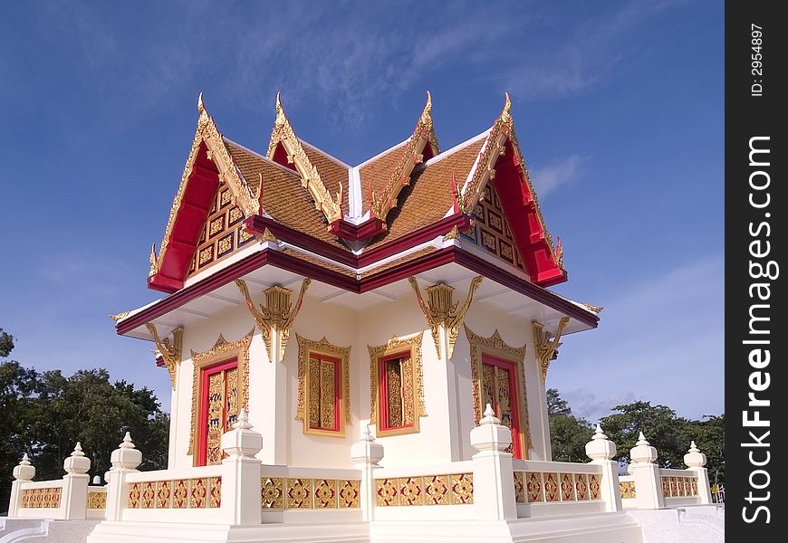 Small Buddhist temple in the Rayong province, Thailand