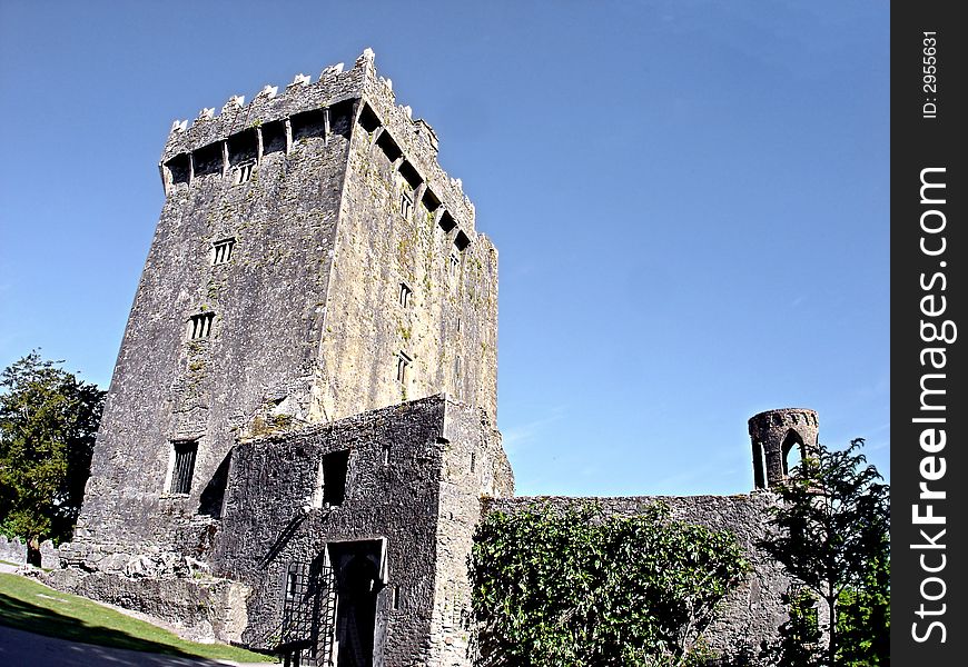 Angled view of Blarney Castle in Ireland