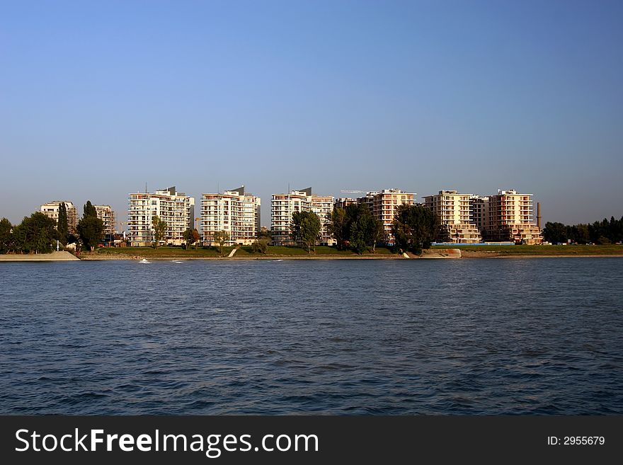 Danube river separating the city of Buda and Peste. Danube river separating the city of Buda and Peste