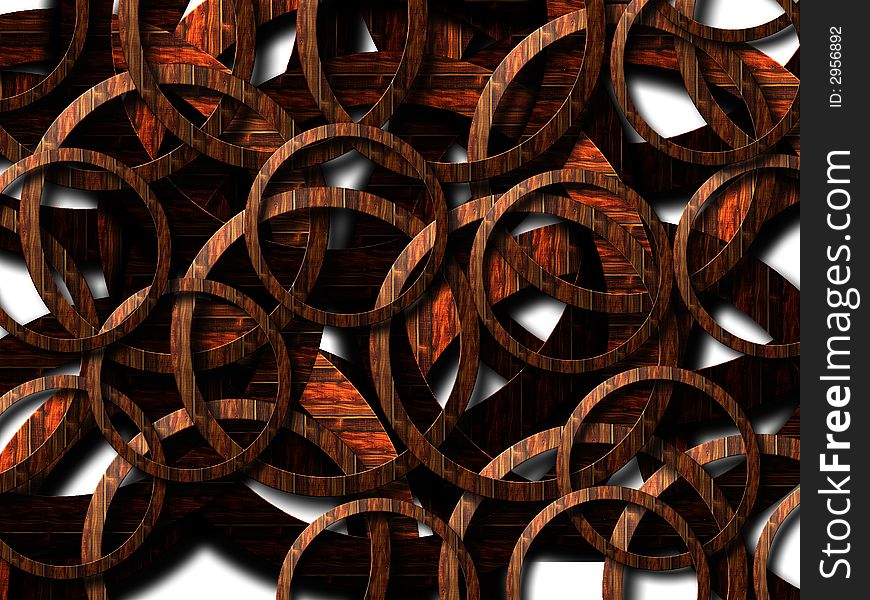Background illustration with lots of wooden rings
