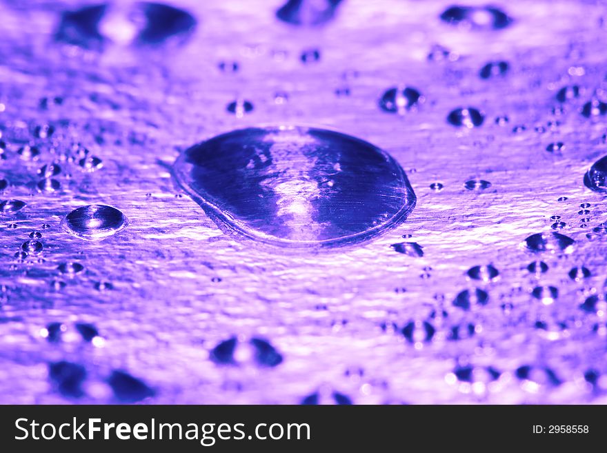 Violet water drop for background