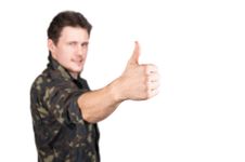 Man In Uniform Shows OK Sign Stock Images Man In Uniform Shows OK Sign Stock Images