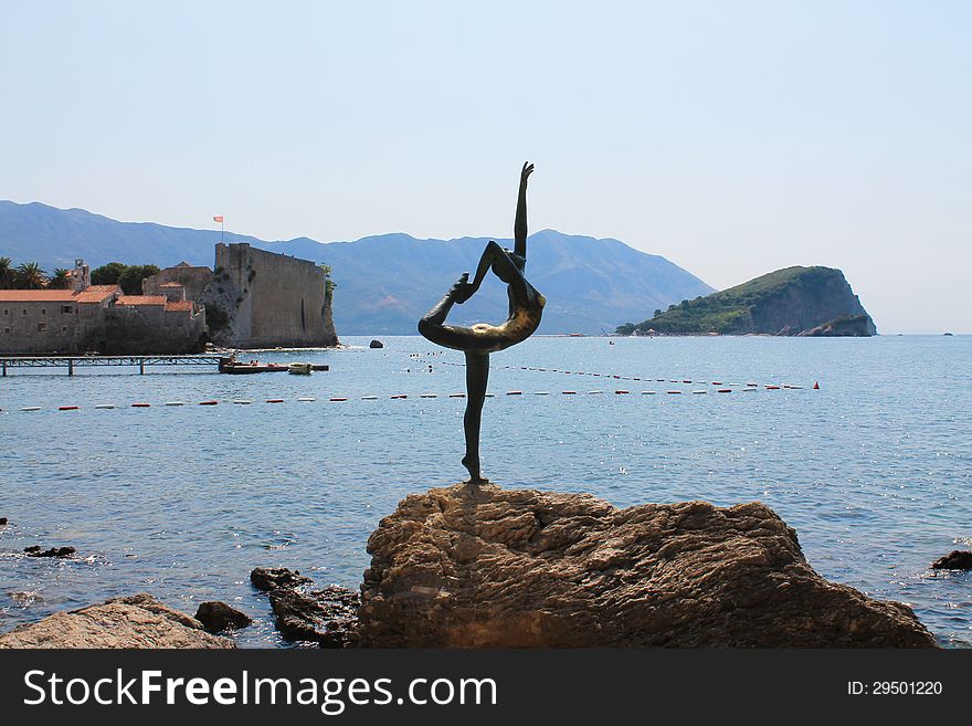 Statue In The Coast Of Budva