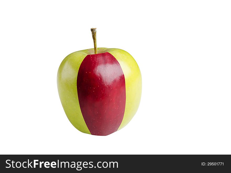 Mixt green red apples isolated on white background