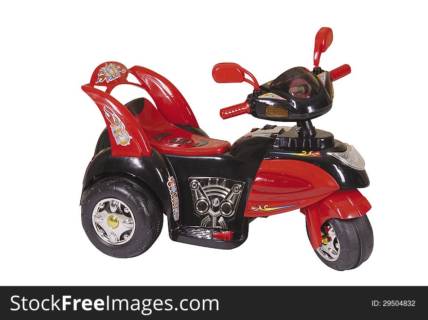 Red black toy motorcycle