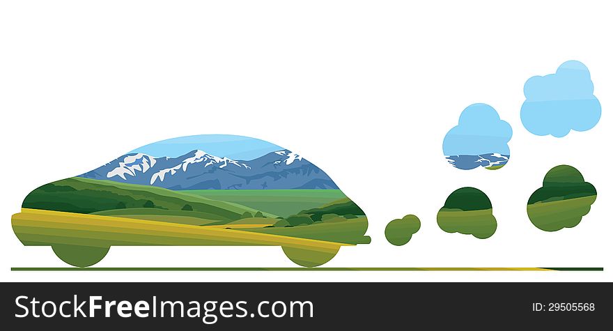 Abstract Beauty In Nature-Silhouette eco Car