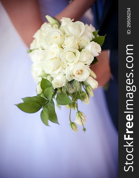 Wedding bouquet in the hands