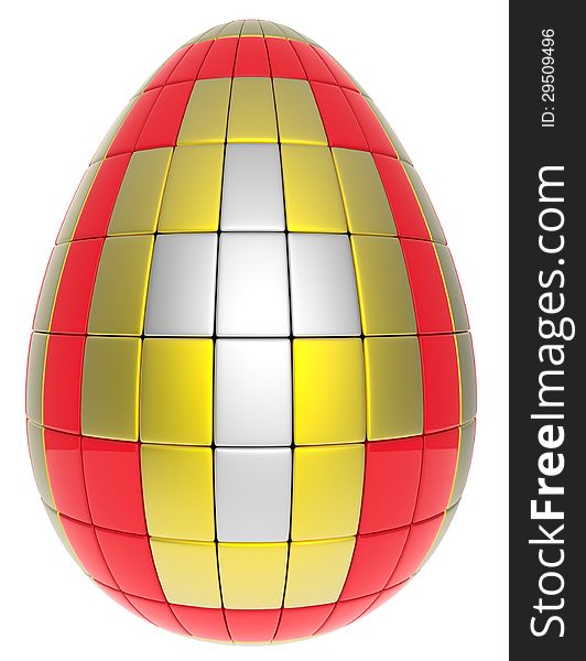 Abstract Easter egg isolated on white background.