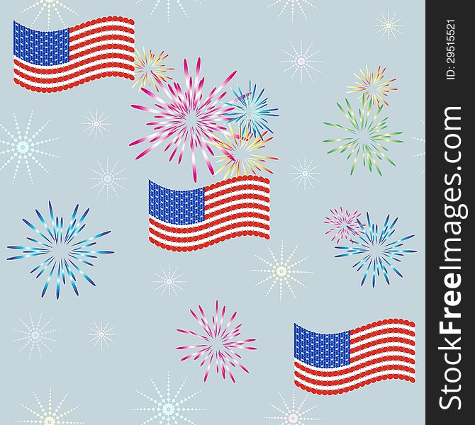 American symbols and icons seamless pattern. American symbols and icons seamless pattern