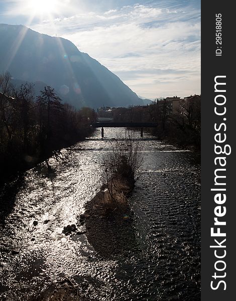 In the winter sunshine on the river