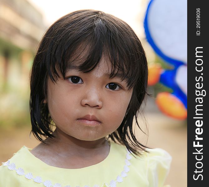 Asian little girl with innocent purity, thailand