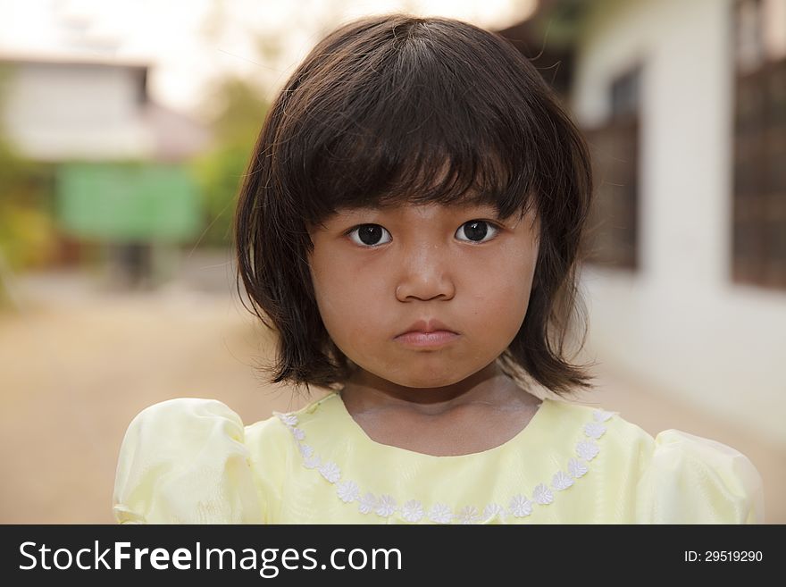 Asian little girl with innocent purity, thailand
