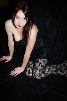Sexy Teen In Gothic Corset Royalty Free Stock Image