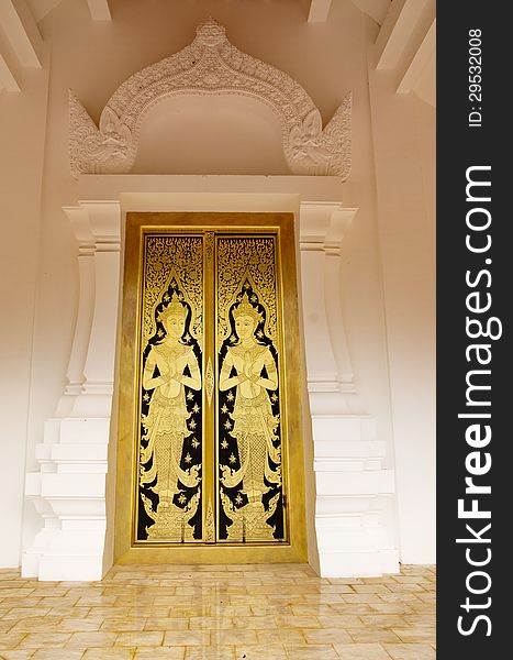 The door of temple in Sukhothai historical park. The door of temple in Sukhothai historical park.