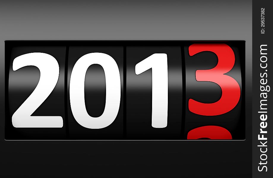 Counter number 2013 black new year. Counter number 2013 black new year