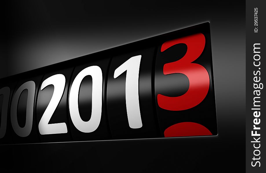 Counter number 2013 black new year. Counter number 2013 black new year