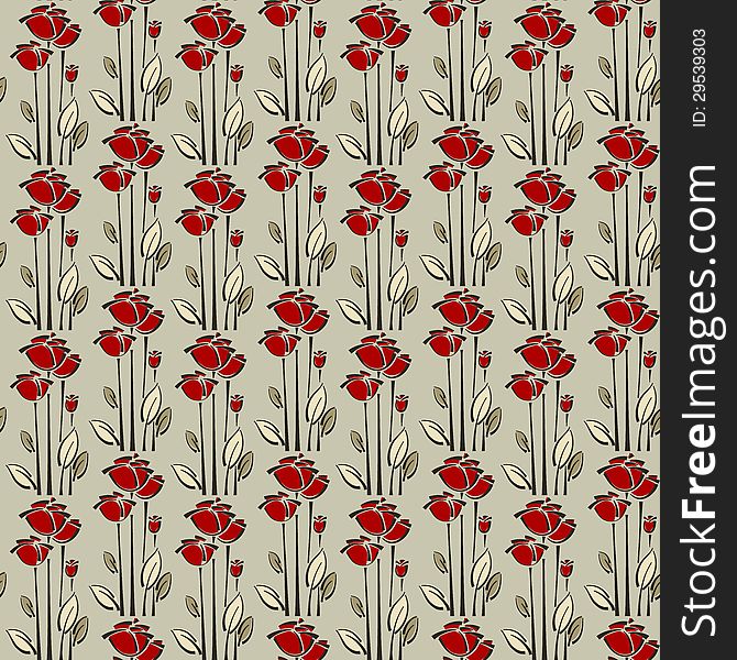 Floral seamless pattern with rose