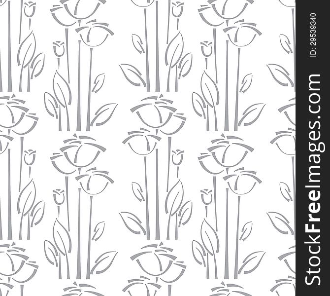 Floral seamless retro pattern with rose. Floral seamless retro pattern with rose