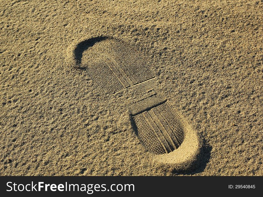 My footprint in the Death Valley desert. My footprint in the Death Valley desert