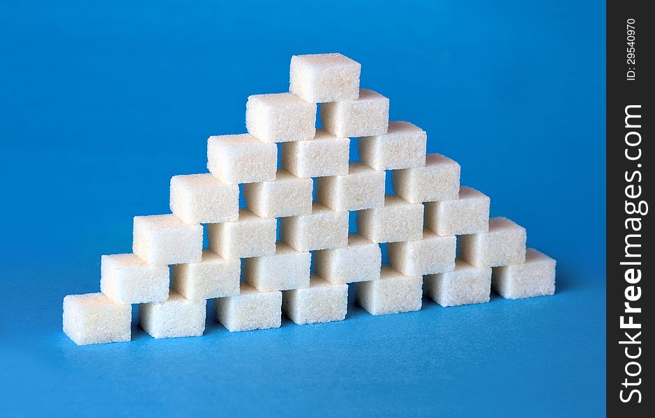 Pyramid made â€‹â€‹of sugar cubes. Pyramid made â€‹â€‹of sugar cubes