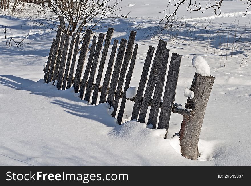 Old Broken Wooden Fence